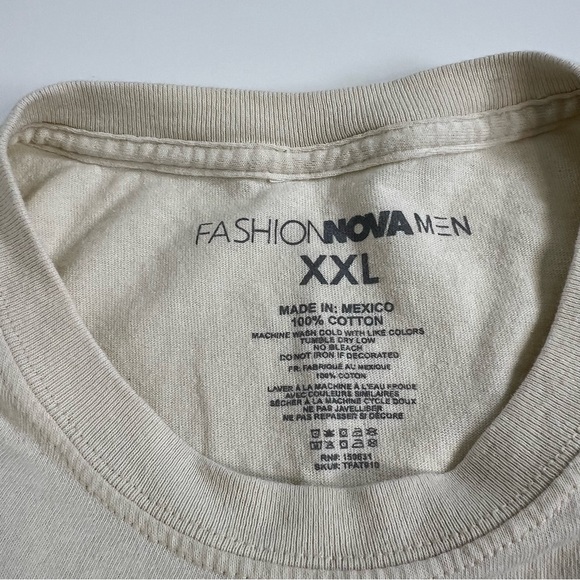 Fashion Nova Men La Flor Short Sleeve Line Art Face & Flower T-Shirt - XXL - Picture 3 of 5